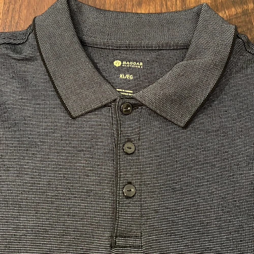 Haggar Mens Blue Cool 18 Pro Long Sleeve Polo Shirt - Picture 2 of 3